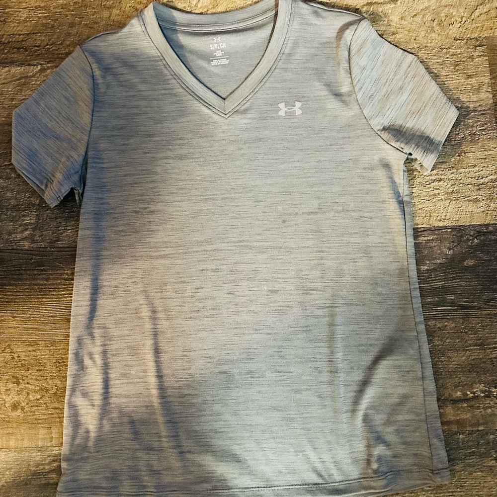 Under Armour Heather Gray V-Neck Performance Tee